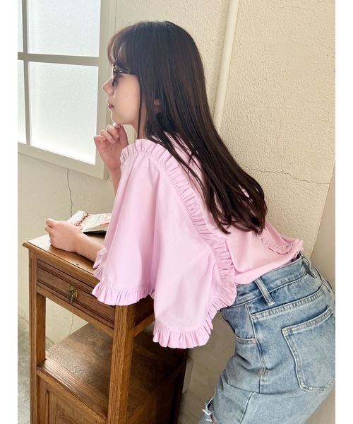 JUMELLE（ジュメロ）の「ケープフリルブラウス（シャツ/ブラウス・レディース・ホワイト/ピンク・FREE）」の14枚目の写真