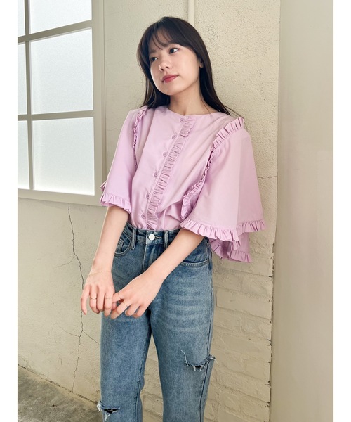 JUMELLE（ジュメロ）の「ケープフリルブラウス（シャツ/ブラウス・レディース・ホワイト/ピンク・FREE）」の18枚目の写真