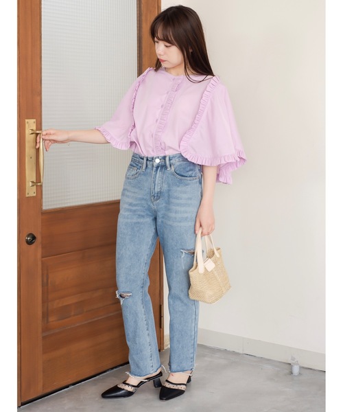 JUMELLE（ジュメロ）の「ケープフリルブラウス（シャツ/ブラウス・レディース・ホワイト/ピンク・FREE）」の8枚目の写真