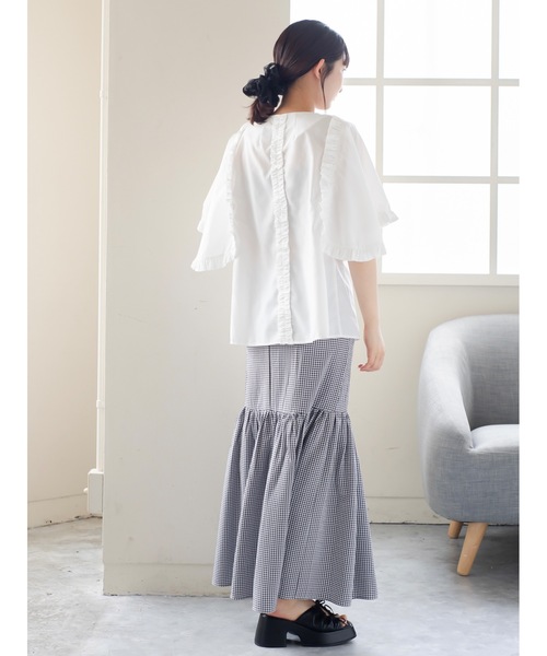 JUMELLE（ジュメロ）の「ケープフリルブラウス（シャツ/ブラウス・レディース・ホワイト/ピンク・FREE）」の9枚目の写真