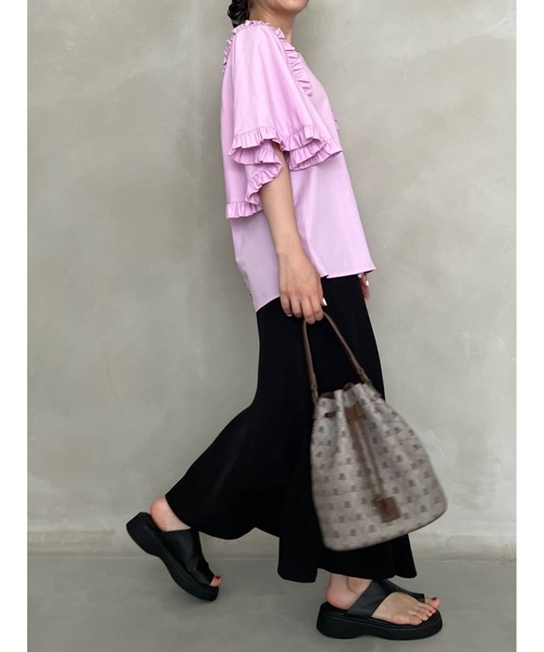 JUMELLE（ジュメロ）の「ケープフリルブラウス（シャツ/ブラウス・レディース・ホワイト/ピンク・FREE）」の6枚目の写真