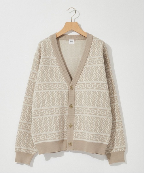 EDIFICE（エディフィス）の「スポンディッシュ リラックス ニット カーディガン(ジオメトリック)（カーディガン/ボレロ・メンズ・ベージュ/ブルー/ネイビー/ボルドー/ブラック/ブラウン・MEDIUM/SMALL/LARGE）」の7枚目の写真