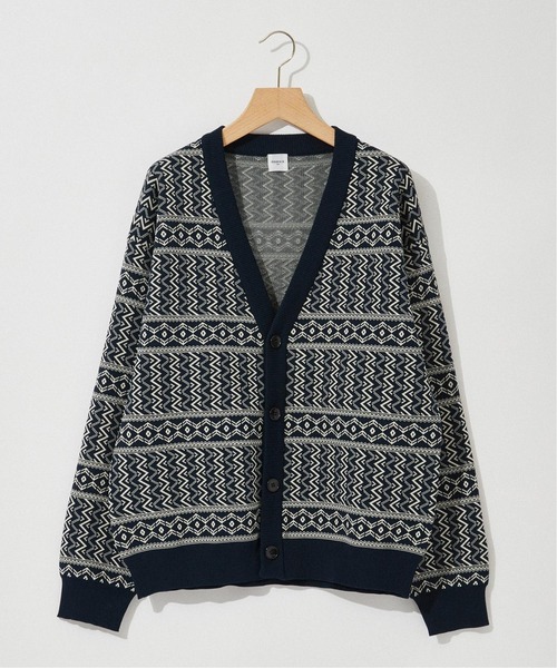 EDIFICE（エディフィス）の「スポンディッシュ リラックス ニット カーディガン(ジオメトリック)（カーディガン/ボレロ・メンズ・ベージュ/ブルー/ネイビー/ボルドー/ブラック/ブラウン・MEDIUM/SMALL/LARGE）」の8枚目の写真