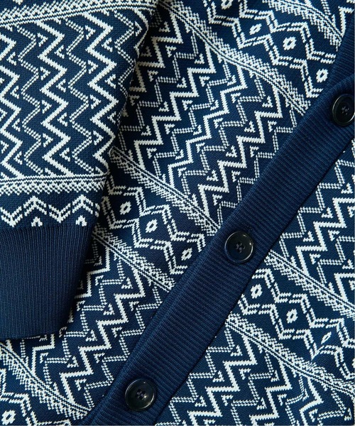 EDIFICE（エディフィス）の「スポンディッシュ リラックス ニット カーディガン(ジオメトリック)（カーディガン/ボレロ・メンズ・ベージュ/ブルー/ネイビー/ボルドー/ブラック/ブラウン・MEDIUM/SMALL/LARGE）」の11枚目の写真