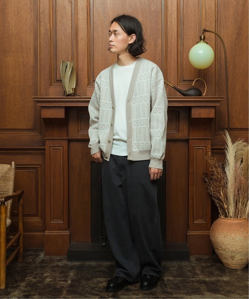 EDIFICE（エディフィス）の「スポンディッシュ リラックス ニット カーディガン(ジオメトリック)（カーディガン/ボレロ・メンズ・ベージュ/ブルー/ネイビー/ボルドー/ブラック/ブラウン・MEDIUM/SMALL/LARGE）」の15枚目の写真