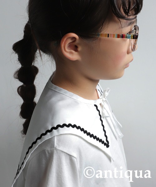 antiqua（アンティカ）の「ムード高まる。セーラーカラー付け襟（付け襟・キッズ・オフホワイト・FREE）」の6枚目の写真