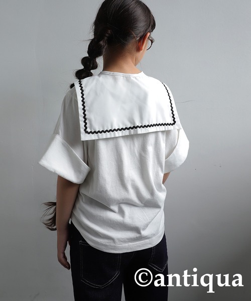 antiqua（アンティカ）の「ムード高まる。セーラーカラー付け襟（付け襟・キッズ・オフホワイト・FREE）」の8枚目の写真
