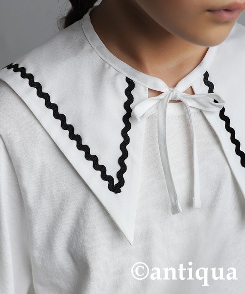 antiqua（アンティカ）の「ムード高まる。セーラーカラー付け襟（付け襟・キッズ・オフホワイト・FREE）」の9枚目の写真