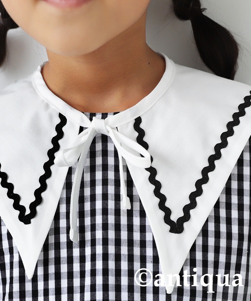 antiqua（アンティカ）の「ムード高まる。セーラーカラー付け襟（付け襟・キッズ・オフホワイト・FREE）」の3枚目の写真