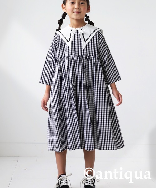 antiqua（アンティカ）の「ムード高まる。セーラーカラー付け襟（付け襟・キッズ・オフホワイト・FREE）」の4枚目の写真
