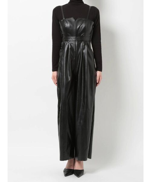 GYDA（ジェイダ）の「フェイクレザーロンパース（つなぎ/オールインワン・レディース・アイボリー/ブラック・FREE）」の14枚目の写真