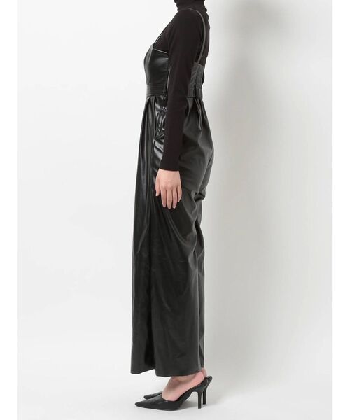 GYDA（ジェイダ）の「フェイクレザーロンパース（つなぎ/オールインワン・レディース・アイボリー/ブラック・FREE）」の15枚目の写真