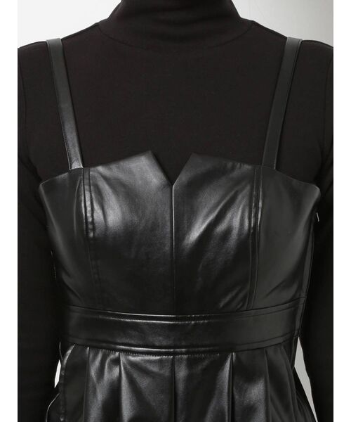 GYDA（ジェイダ）の「フェイクレザーロンパース（つなぎ/オールインワン・レディース・アイボリー/ブラック・FREE）」の17枚目の写真