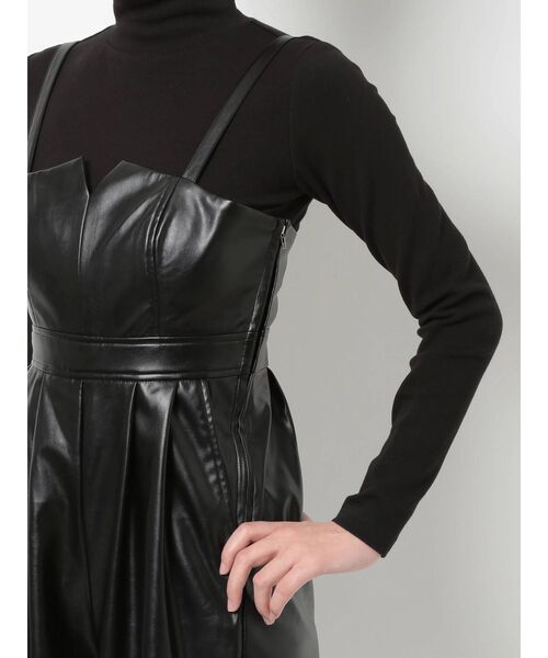 GYDA（ジェイダ）の「フェイクレザーロンパース（つなぎ/オールインワン・レディース・アイボリー/ブラック・FREE）」の18枚目の写真