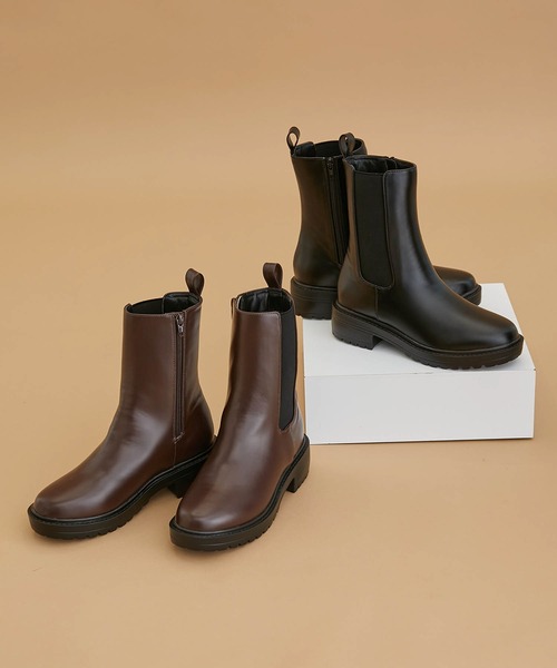 ROPE' PICNIC（ロペピクニック）の「【WEB限定カラー:ブラウン】晴雨兼用/軽量サイドゴアプラットフォームブーツ（ブーツ・レディース・ブラック/ブラウン・L/M/S）」の15枚目の写真