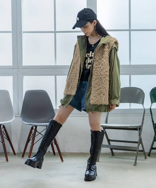 repipi armario（レピピ アルマリオ）の「2WAYミリタリーコート（ミリタリージャケット・キッズ・ブラック/カーキ・SMALL/MEDIUM/LARGE）」の8枚目の写真