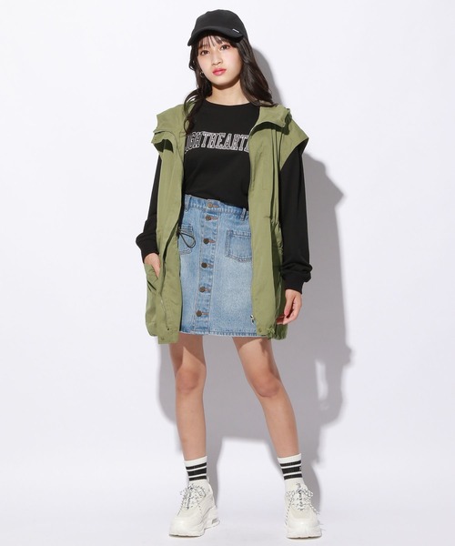 repipi armario（レピピ アルマリオ）の「2WAYミリタリーコート（ミリタリージャケット・キッズ・ブラック/カーキ・SMALL/MEDIUM/LARGE）」の13枚目の写真