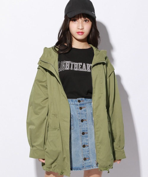 repipi armario（レピピ アルマリオ）の「2WAYミリタリーコート（ミリタリージャケット・キッズ・ブラック/カーキ・SMALL/MEDIUM/LARGE）」の14枚目の写真