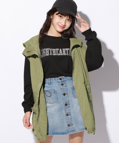 repipi armario（レピピ アルマリオ）の「2WAYミリタリーコート（ミリタリージャケット・キッズ・ブラック/カーキ・SMALL/MEDIUM/LARGE）」の16枚目の写真