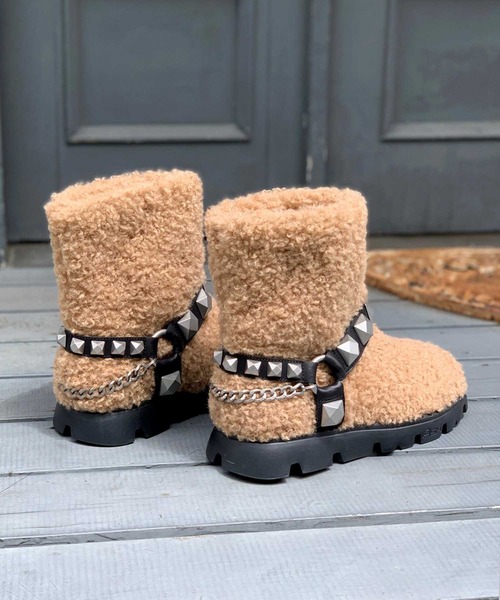 ASH(アッシュ)の「【JAGGER】スタッズファーブーツ(ブーツ・レディース・ブラウン・38/37/39/36)」の3枚目の写真