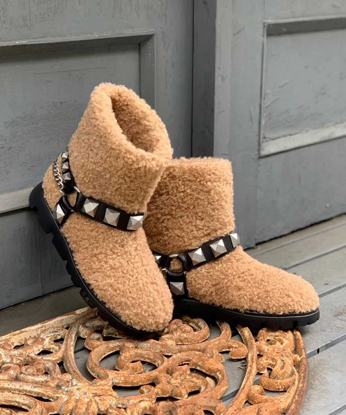 ASH(アッシュ)の「【JAGGER】スタッズファーブーツ(ブーツ・レディース・ブラウン・38/37/39/36)」の4枚目の写真