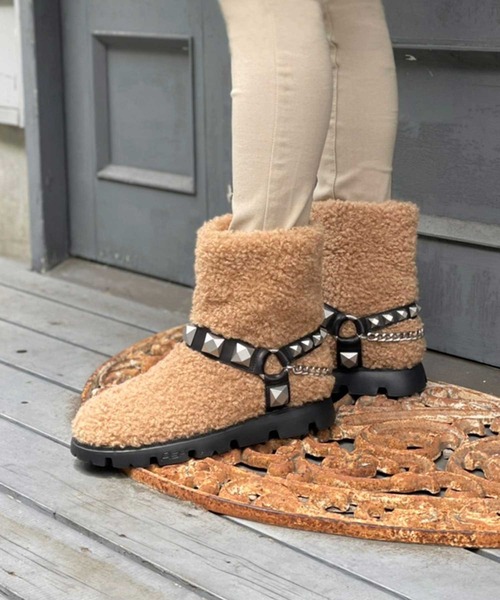 ASH(アッシュ)の「【JAGGER】スタッズファーブーツ(ブーツ・レディース・ブラウン・38/37/39/36)」の5枚目の写真