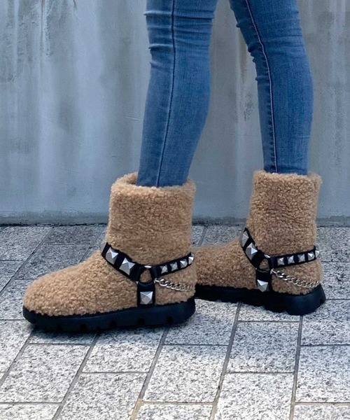 ASH(アッシュ)の「【JAGGER】スタッズファーブーツ(ブーツ・レディース・ブラウン・38/37/39/36)」の6枚目の写真