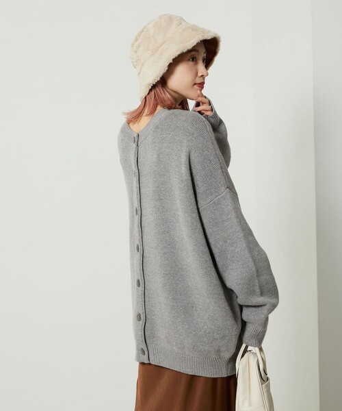 FREAK'S STORE（フリークスストア）の「【限定展開】クルーネックコットンニットカーディガン（カーディガン/ボレロ・レディース・グレー/ブラック/ベージュ/レッド/オリーブ/ブルー・ﾌﾘ-）」の17枚目の写真