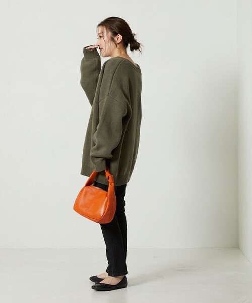 FREAK'S STORE（フリークスストア）の「【限定展開】クルーネックコットンニットカーディガン（カーディガン/ボレロ・レディース・グレー/ブラック/ベージュ/レッド/オリーブ/ブルー・ﾌﾘ-）」の19枚目の写真