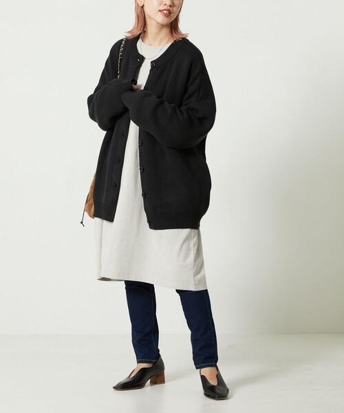 FREAK'S STORE（フリークスストア）の「【限定展開】クルーネックコットンニットカーディガン（カーディガン/ボレロ・レディース・グレー/ブラック/ベージュ/レッド/オリーブ/ブルー・ﾌﾘ-）」の10枚目の写真