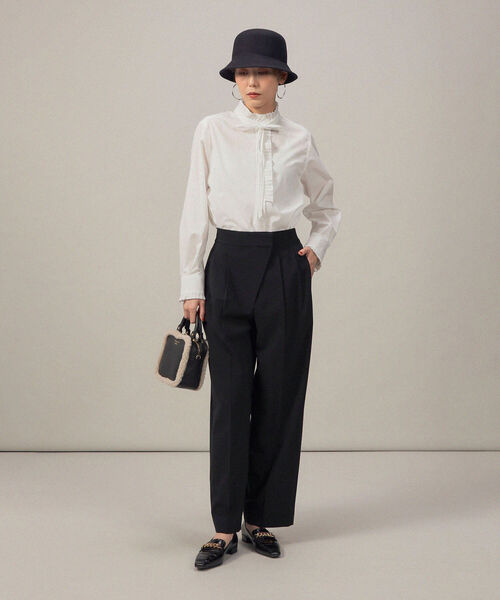 NOLLEY’S Sophi(ノーリーズソフィ)の「プリーツフリルシャツ(シャツ/ブラウス・レディース・ホワイト/サックスブルー・38)」の4枚目の写真