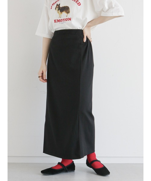 ehka sopo（エヘカソポ）の「カットサイドスリットペンシルスカート（スカート・レディース・ブラック/レッド/グリーン・ﾌﾘ-）」の2枚目の写真