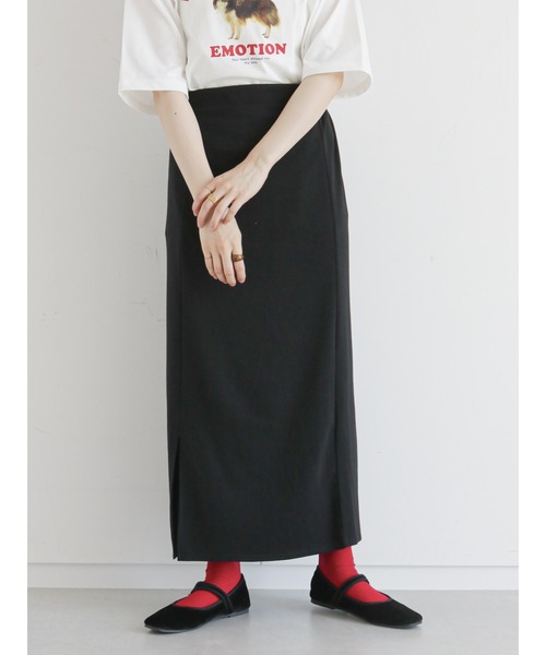 ehka sopo（エヘカソポ）の「カットサイドスリットペンシルスカート（スカート・レディース・ブラック/レッド/グリーン・ﾌﾘ-）」の9枚目の写真