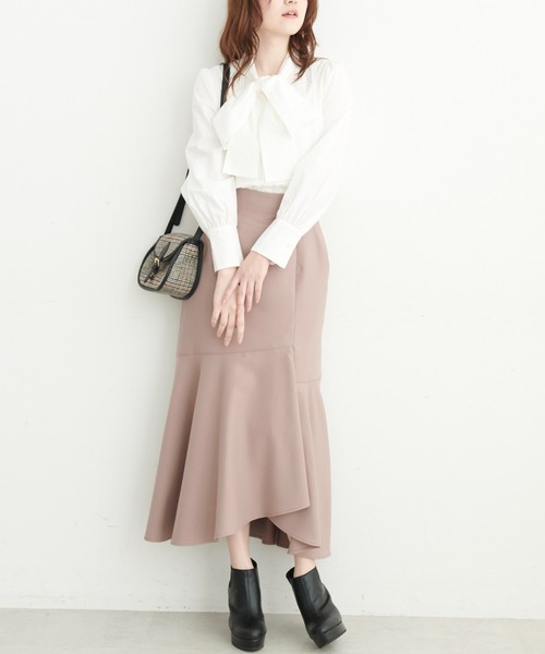 FREE'S MART（フリーズマート）の「ピンタックボウタイブラウス（シャツ/ブラウス・レディース・ホワイト/ブルー/ダークネイビー・FREE）」の8枚目の写真