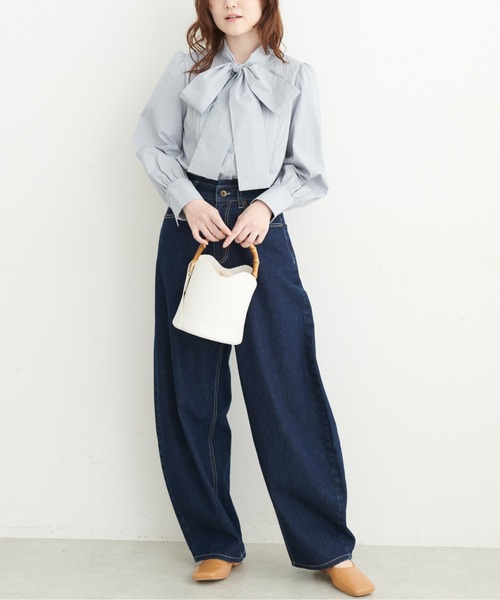 FREE'S MART（フリーズマート）の「ピンタックボウタイブラウス（シャツ/ブラウス・レディース・ホワイト/ブルー/ダークネイビー・FREE）」の18枚目の写真