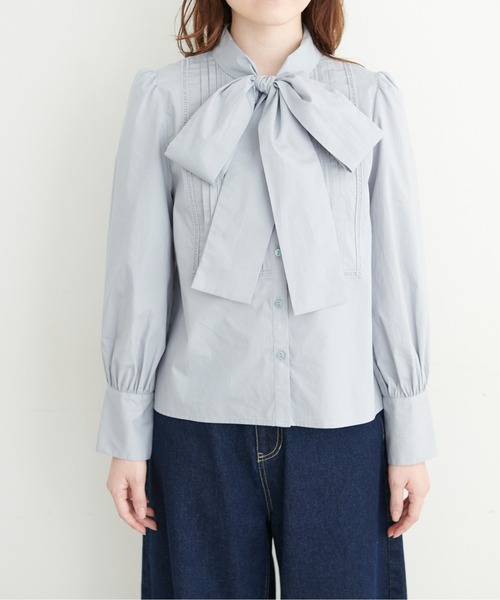 FREE'S MART（フリーズマート）の「ピンタックボウタイブラウス（シャツ/ブラウス・レディース・ホワイト/ブルー/ダークネイビー・FREE）」の21枚目の写真