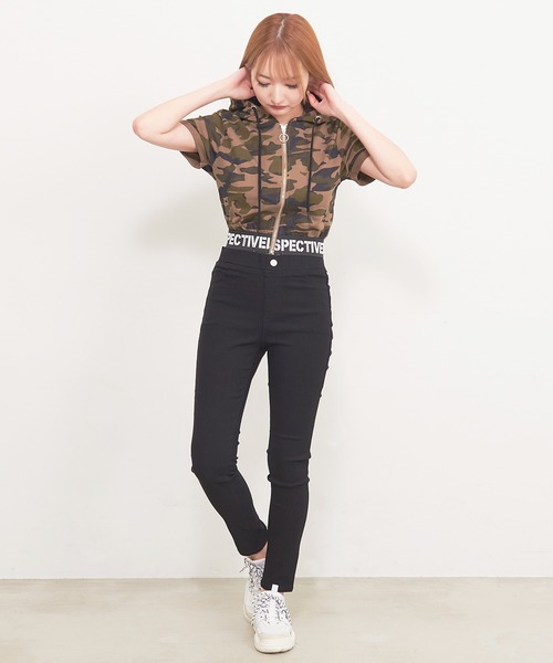 SILVER BULLET（シルバーバレット）の「『BANANA TRIP/バナナトリップ』RESPECTIVELY リブZIP プリントフードパーカー【b】（パーカー・レディース・ブラック/カモフラージュ・M/L）」の5枚目の写真