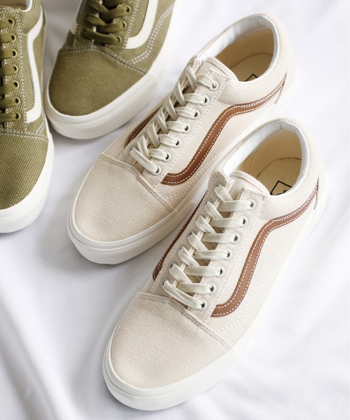 And A（アンドエー）の「VANS ヴァンズ / OLD SKOOL オールドスクール デザートツイル キャンバスローカットスニーカー / VN0A5KRSBD4 VN0A5JMIBUE（スニーカー・レディース・ベージュ/オリーブ・23cm/24cm/23.5cm/24.5cm）」の4枚目の写真