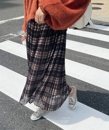 Meli rich | ふわり揺らめく。チェックプリントプリーツスカート(スカート)