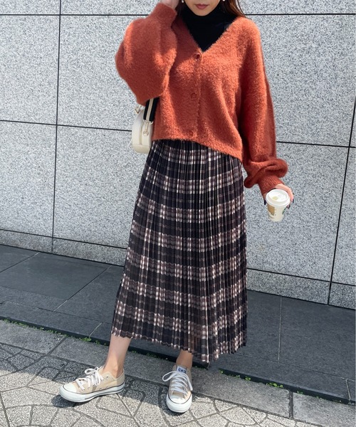 Meli rich（メリーリッチ）の「ふわり揺らめく。チェックプリントプリーツスカート（スカート・レディース・ブラック/ブルー/アイボリー・MEDIUM）」の19枚目の写真