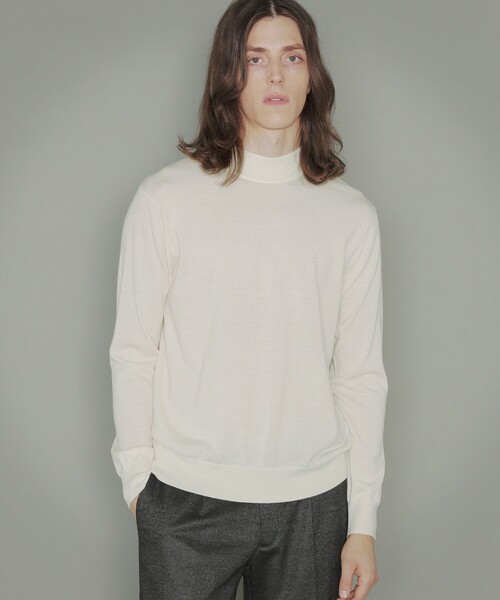 MACKINTOSH LONDON（マッキントッシュ ロンドン）の「天竺モックネックニット（ニット/セーター・メンズ・ホワイト/ダークネイビー/ネイビー・XL/M/L）」の2枚目の写真