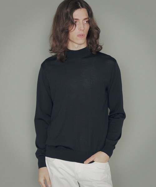 MACKINTOSH LONDON（マッキントッシュ ロンドン）の「天竺モックネックニット（ニット/セーター・メンズ・ホワイト/ダークネイビー/ネイビー・XL/M/L）」の3枚目の写真