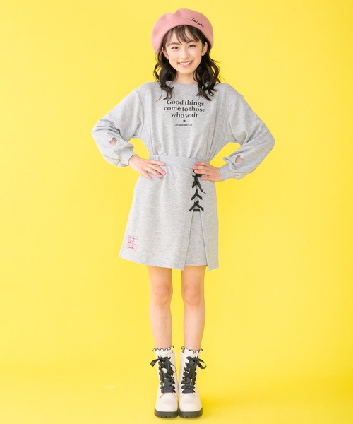 JENNI（ジェニィ）の「2wayリボン付きベレー（ハンチング/ベレー帽・キッズ・グレー/オフホワイト/ピンク・F）」の11枚目の写真