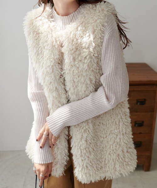 DISCOAT（ディスコート）の「変形リブプルオーバー（ニット/セーター・レディース・オフホワイト/ブラック/モカ/グリーン/ピンク/オレンジ/ブラウン系その他/ブルー・FREE）」の18枚目の写真