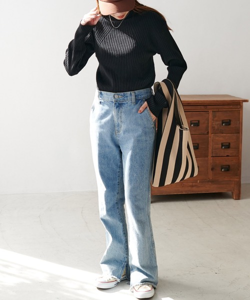 DISCOAT（ディスコート）の「変形リブプルオーバー（ニット/セーター・レディース・オフホワイト/ブラック/モカ/グリーン/ピンク/オレンジ/ブラウン系その他/ブルー・FREE）」の20枚目の写真