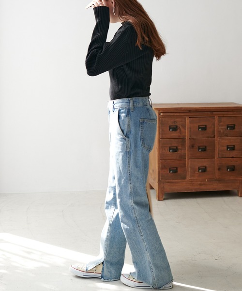 DISCOAT（ディスコート）の「変形リブプルオーバー（ニット/セーター・レディース・オフホワイト/ブラック/モカ/グリーン/ピンク/オレンジ/ブラウン系その他/ブルー・FREE）」の22枚目の写真