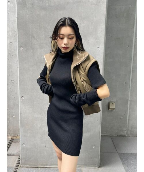 EVRIS（エヴリス）の「アームウォーマー2WAYタイトニットワンピース（ワンピース・レディース・ブラック/パープル/ブラウン・FREE）」の21枚目の写真