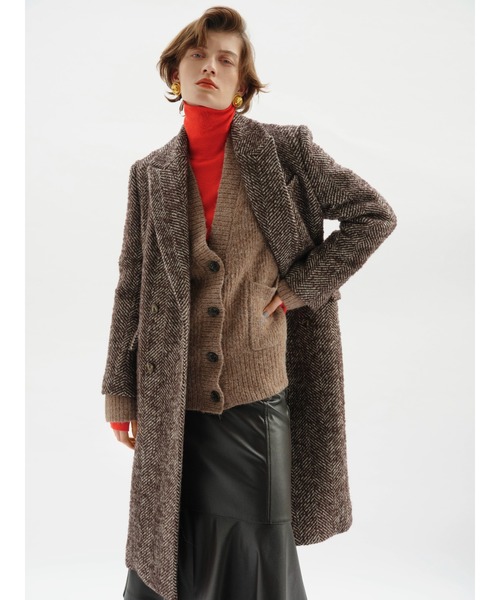 Mila Owen（ミラオーウェン）の「ヘリンボーンチェスターコート（チェスターコート・レディース・イエロー/ダークブラウン/ブラック・1/0）」の22枚目の写真