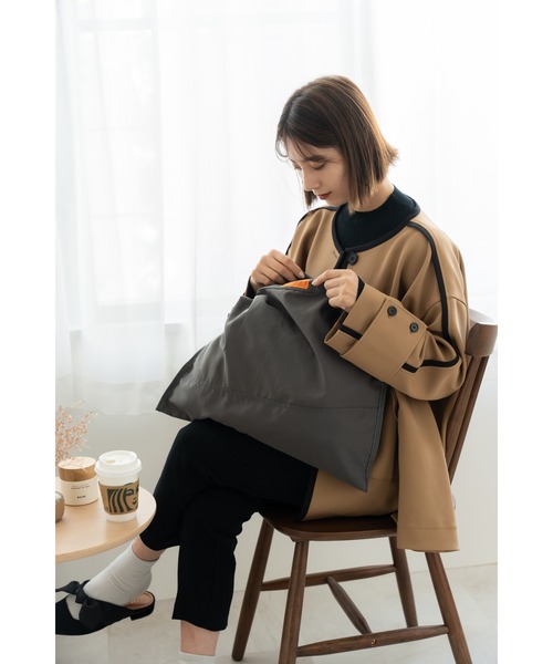 DEVICE+（デバイスプラス）の「DEVICE ＋ 高密度ナイロン ショルダーバッグ（ショルダーバッグ・レディース・ダークグレー/アイボリー/ブラック・FREE）」の19枚目の写真