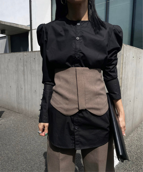 世界の Ameri（アメリ）の「2WAY SHOULDER TUCK BLOUSE（シャツ トップス